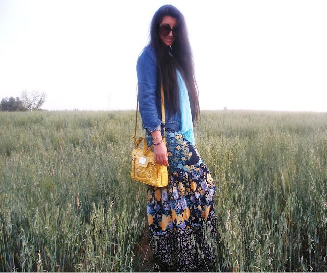 Vestido largo estampado