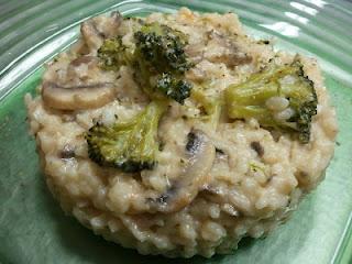 Risotto de champiñones con brócoli