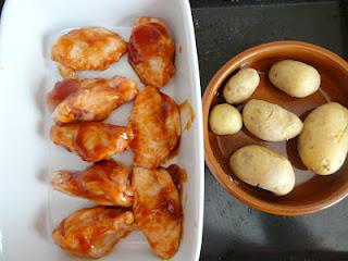 Alitas de pollo en salsa barbacoa