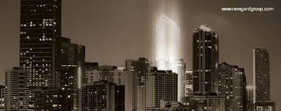 Perfil de edificios de la ciudad de Miami Estacionamiento robotizado vertical.