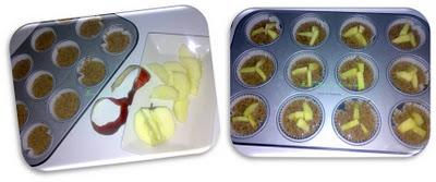 Magdalenas de morcilla y manzana