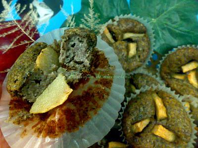 Magdalenas de morcilla y manzana