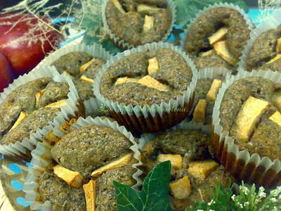 Magdalenas de morcilla y manzana