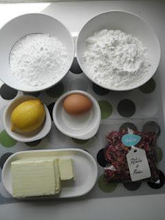 Galletas de pétalos de rosas