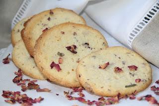 Galletas de pétalos de rosas