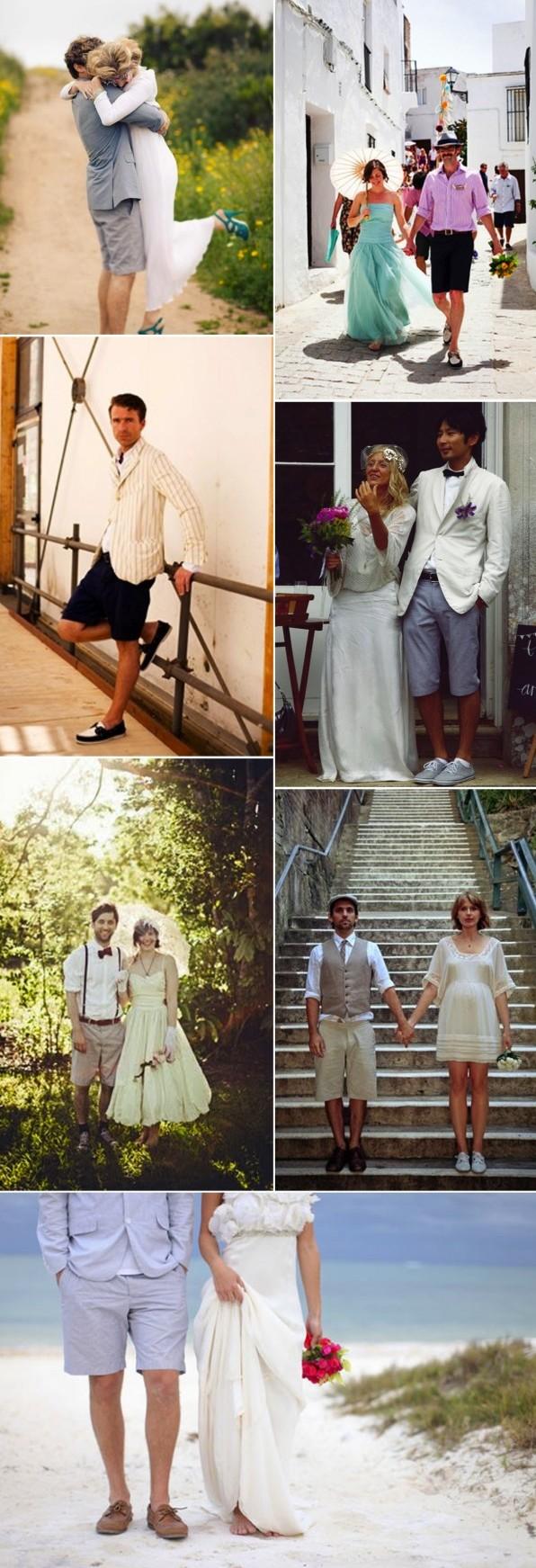 Novios en pantalón corto/Grooms in shorts