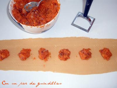 Ravioli de batata con salsa de perejil
