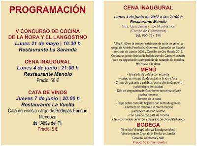 Guardamar del Segura. 8ª Setmana Gastronòmica de la Nyora i el Llangostí 2012