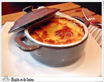 Pastel de patata y gambas