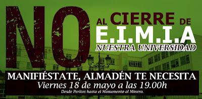 Carteles en apoyo de la Escuela de Ingeniería de Almadén