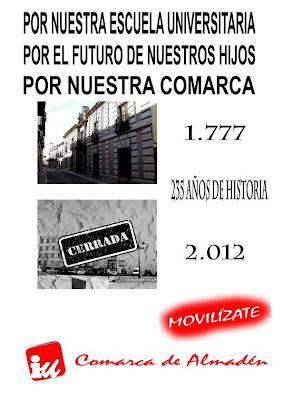 Carteles en apoyo de la Escuela de Ingeniería de Almadén