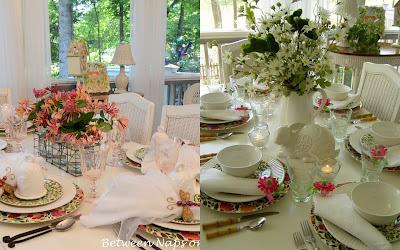 Una misma vajilla, dos decoraciones de mesa diferentes