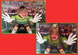 Stand portero de fútbol