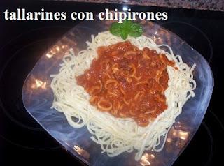 Tallarines con chipirones
