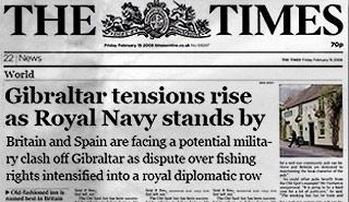 Mas (todavía) sobre Gibraltar: portada de THE TIMES