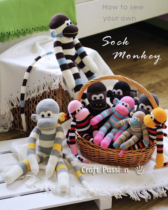 how to sew sock monkey