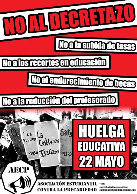 Mañana martes, protesta por el Decretazo de Rajoy
