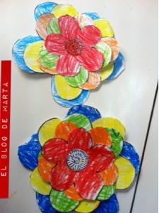 FLORES DE PAPEL ( colorear, recortar y pegar)