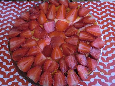 Tarta de queso y fresas