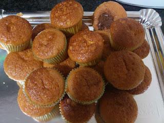 Magdalenas de naranja con nuttela y leche consensada