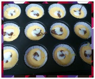 Magdalenas de naranja con nuttela y leche consensada