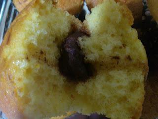 Magdalenas de naranja con nuttela y leche consensada