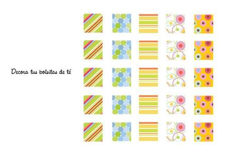 bolsitas de té de primavera de diferentes colores para personalizar