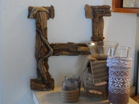 Letra o monograma hecho con trozos de madera Decora y crea con trozos de madera