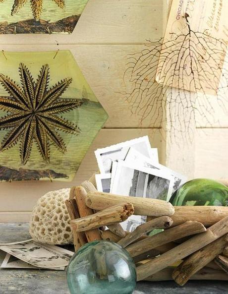 Bol de cristal decorado con trozos de madera Decora y crea con trozos de madera