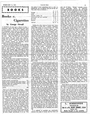 Libros vs. Cigarrillos. By George Orwell ¿Leer es caro?