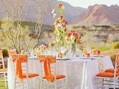 mesa alegre elegante blanco naranja