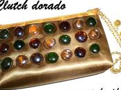 Clutch dorado gemas vidrio