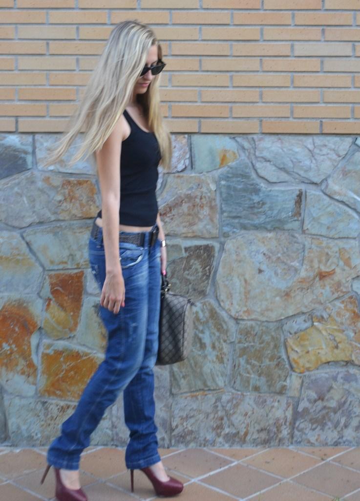 Boyfriend jeans and heels