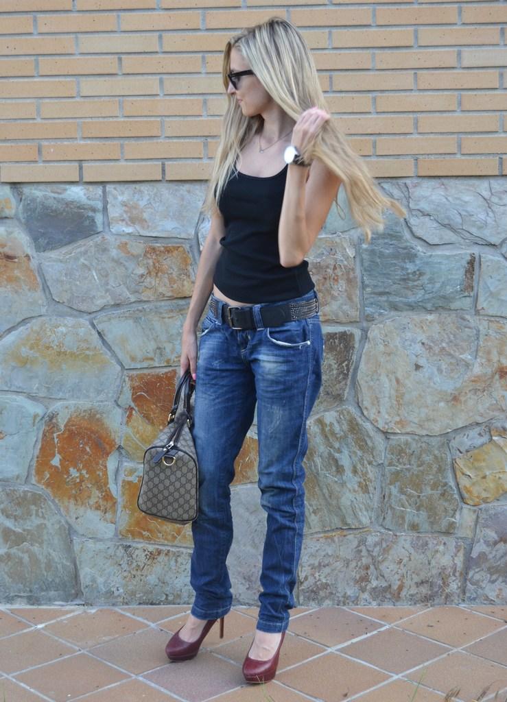 Boyfriend jeans and heels