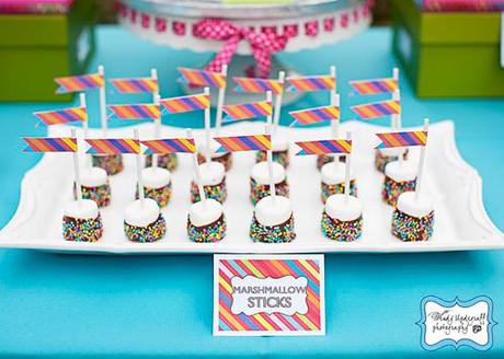 Mesas de dulces: piruletas de nubes