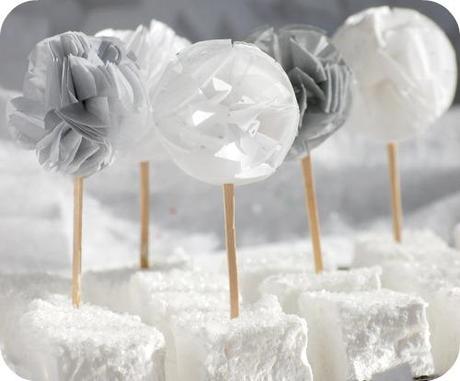 Mesas de dulces: piruletas de nubes