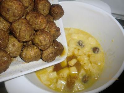 Albóndigas con manzana al curry