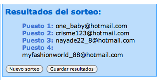 Ganadores del sorteo JolieBox