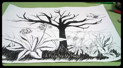 Pintando con tinta china