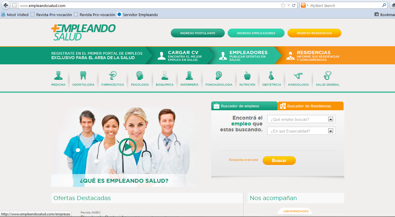 1er Portal de Empleos exclusivo para el sector de la Salud.