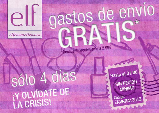 Envío gratis en E.L.F  hasta el 1 de Junio!!