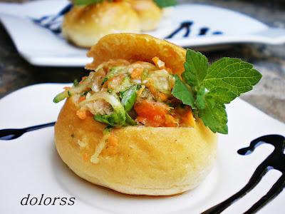 Panecillos rellenos de pupurri de crudités