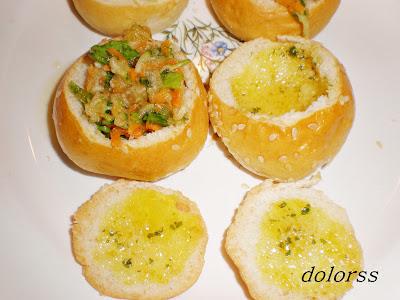 Panecillos rellenos de pupurri de crudités