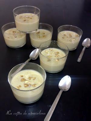 Natillas de plátano y nueces