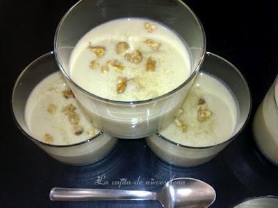 Natillas de plátano y nueces