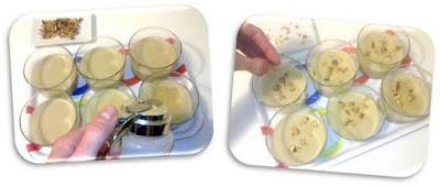 Natillas de plátano y nueces