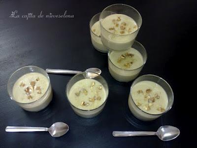 Natillas de plátano y nueces