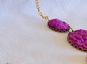 Collar Vinage fucsia negro