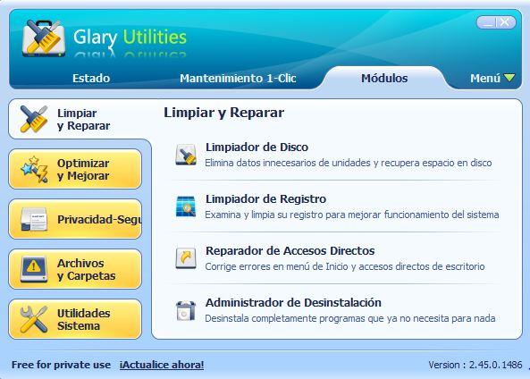 Glary Utilities modulos