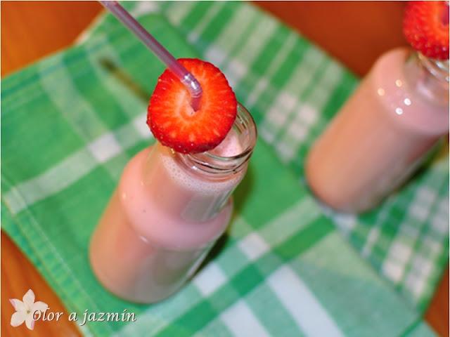 Batido de yogur con fresas